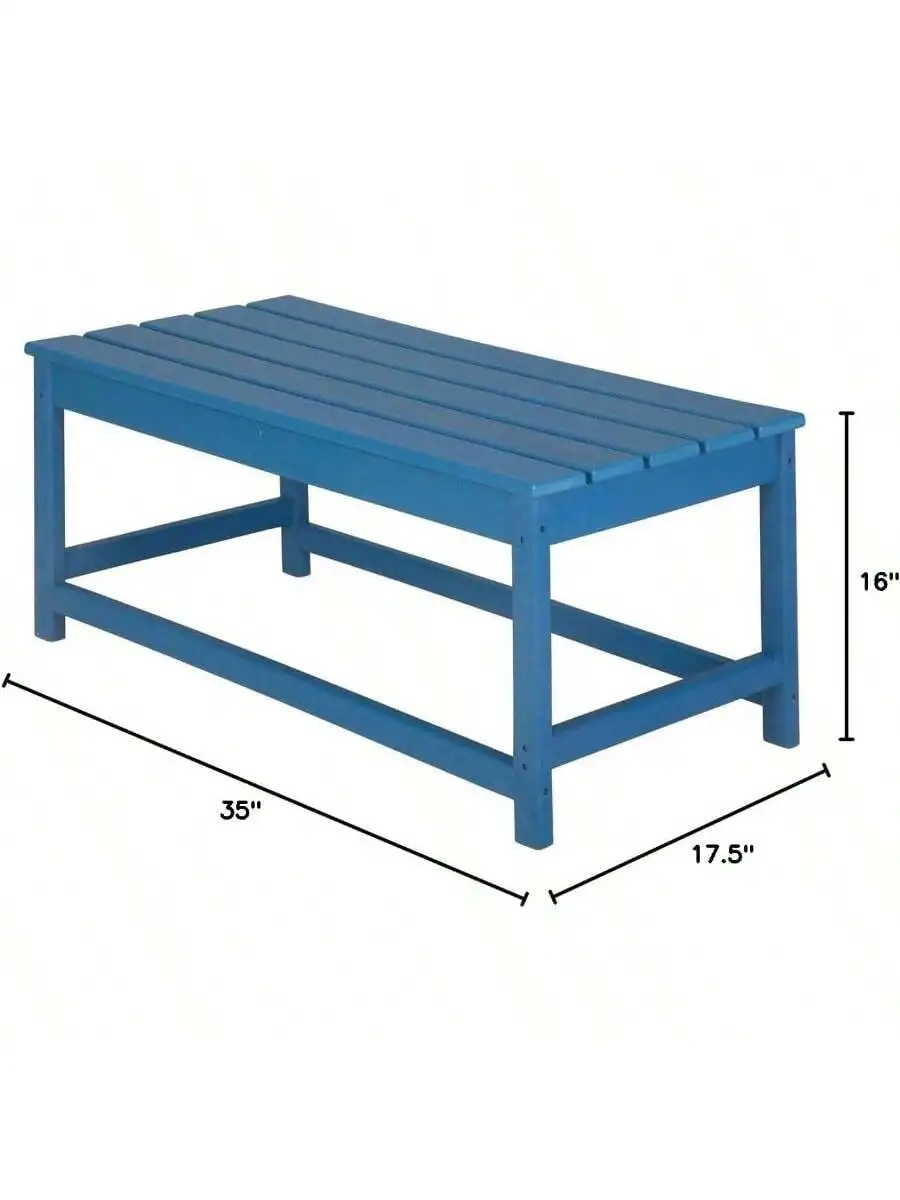 WO Home Furniture Patio Adirondack Coffee Table 35" inch Long for Outdoor Indoor Living Room Lawn Garden Balcony Backyar 2