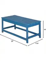WO Home Furniture Patio Adirondack Coffee Table 35" inch Long for Outdoor Indoor Living Room Lawn Garden Balcony Backyar 2