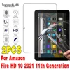 2Pcs Tablet Tempered Glass Screen Protector Cover for Fire HD 10 2021 11th Generation Full Coverage Screen Shatter Proof Film 1