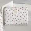 Cherry Makeup Bag Women's Cosmetic Bags Fashion Portable Cute Cosmetic Travel Storage Pouch Handbag Cotton Quilted Zipper Purse 6