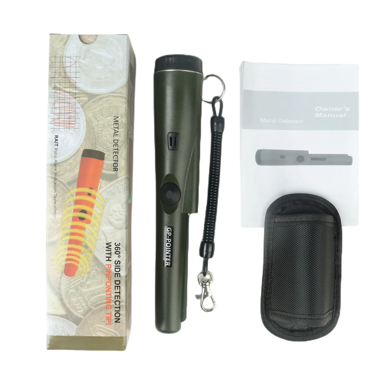 Handheld PinPointer Wand,360°Serch Treasure Pinpoint Finder Probe with Holster High Sensitivity for Gold Coin Silver Jewelry 3