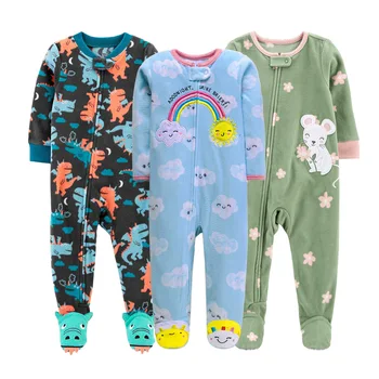 Baby Fleece Footed Romper Pajamas 1