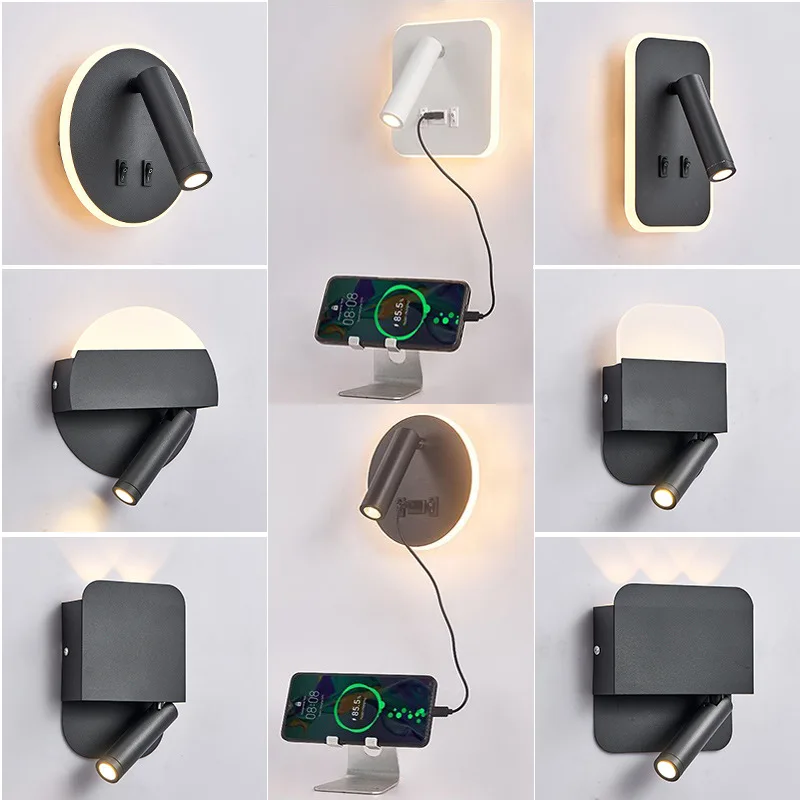 

LED Wall Lamp Aluminum Spotlight Modern Nordic Indoor Sconce Background Wall Lights Night Light Decor For Living Room Bedroom