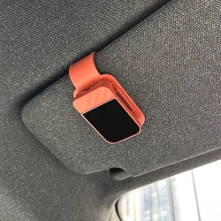 Magnetic Universal Car Sunglasses Holder Clip - Premium Eyeglass Organizer Accessory (Brown)