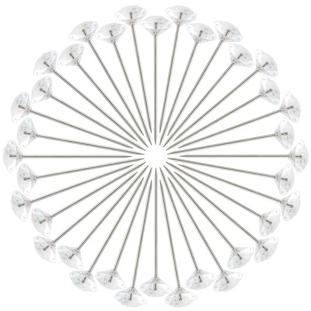 Straight Floral Pins Sparkling Floral Accessories 100 Transparent Faux  Diamond Bouquet Corsage Pins for Elegant Diy