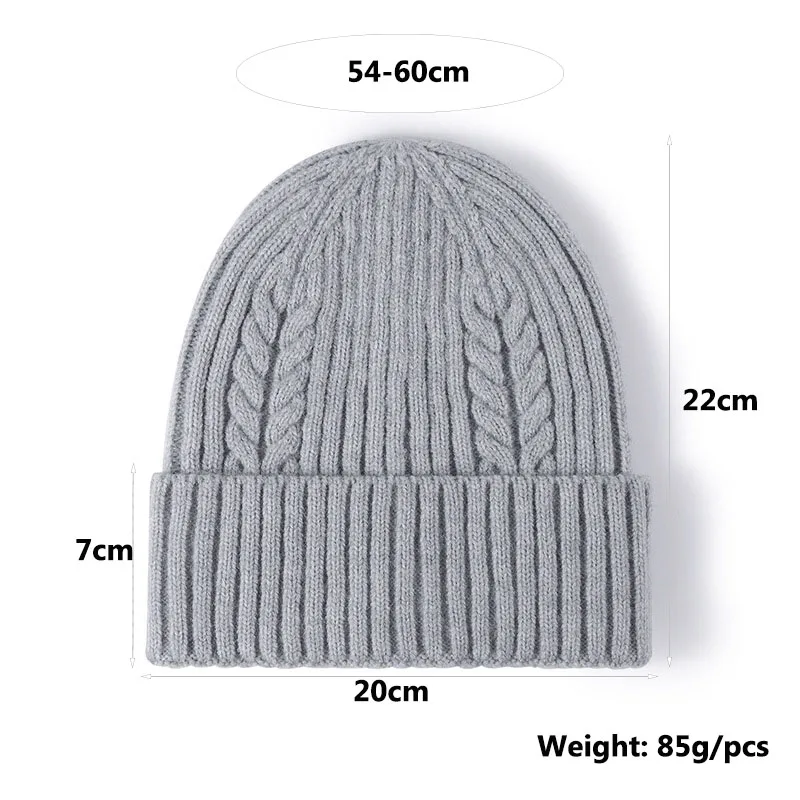 Winter Fashion Twist Rabbit Fur Knitted Hats Woman Keep Warm Earmuffs Cold Cap Outdoor Simple Skullies & Beanies 90g 3