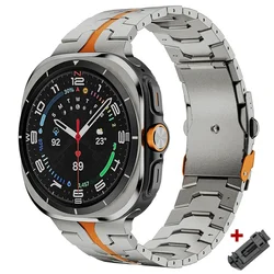 Titanium Alloy Curved End Metal Band with No Gap Loop Strap - Watch Ultra 2025 (Titanium orange)