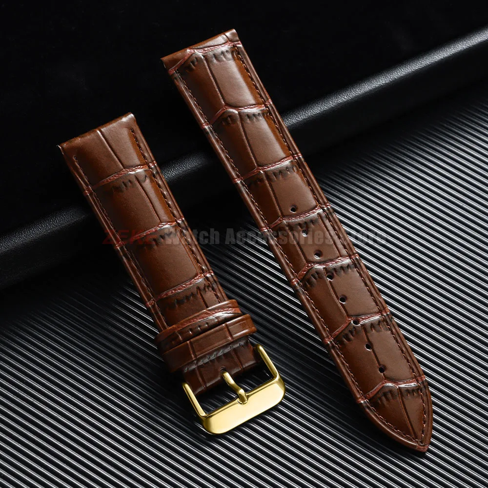 Bamboo Pattern Leather Watchband - Universal Design, Multiple Sizes Available