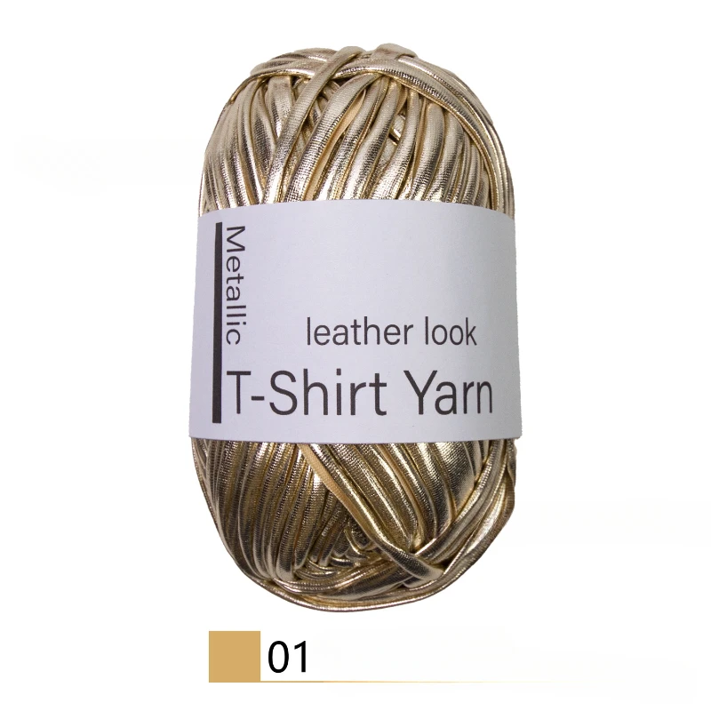 Metallic T-Shirt Yarn for Handmade Bag Blanket Shiny Knitting Crochet Yarn for Crocheting Beginners DIY Keychains Cushion 5