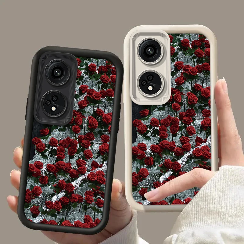 Elegant Rose Flower Silicone Phone Case - Luxury Protective Back Cover