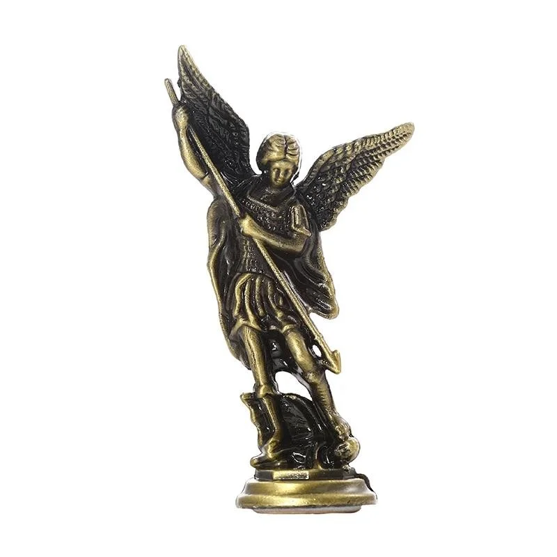 Christian Saint Michael Archangel Figurine: Guardian Statue Zinc Alloy Craft