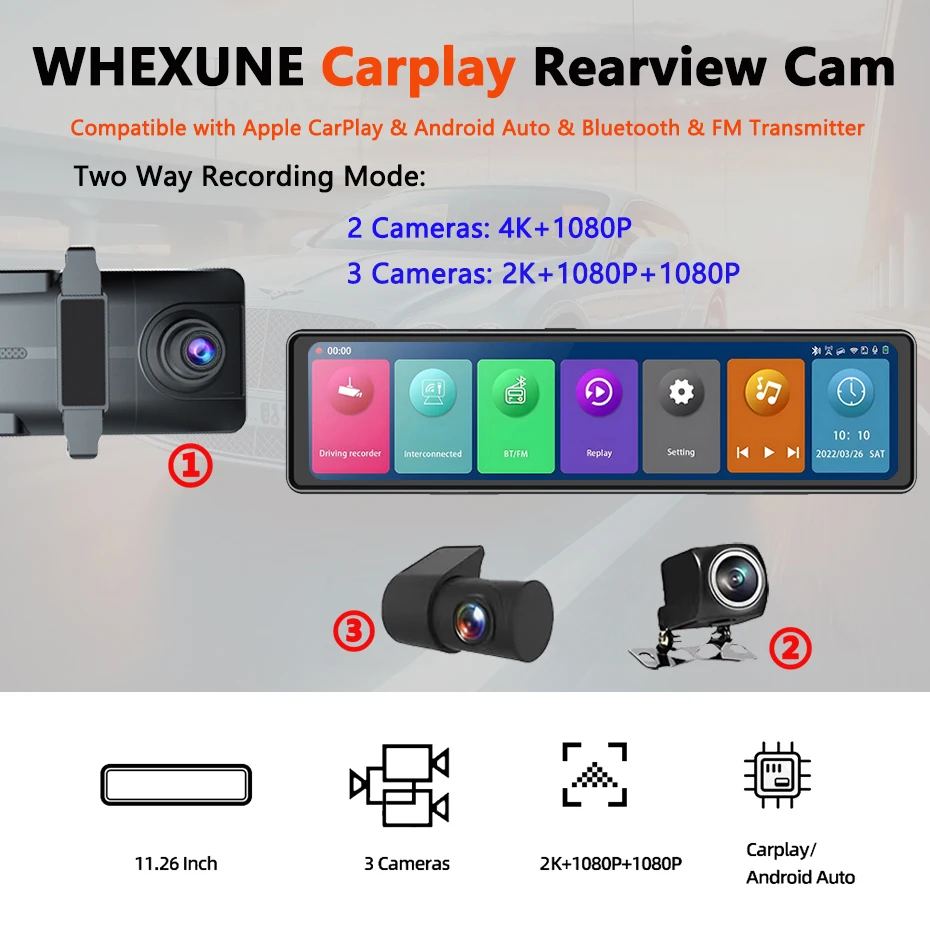  ķ GPS   ī÷  , ȵ̵ ڵ DVR,   ̷ ī޶, 2K, 1080P, 1080P, 3 in 1