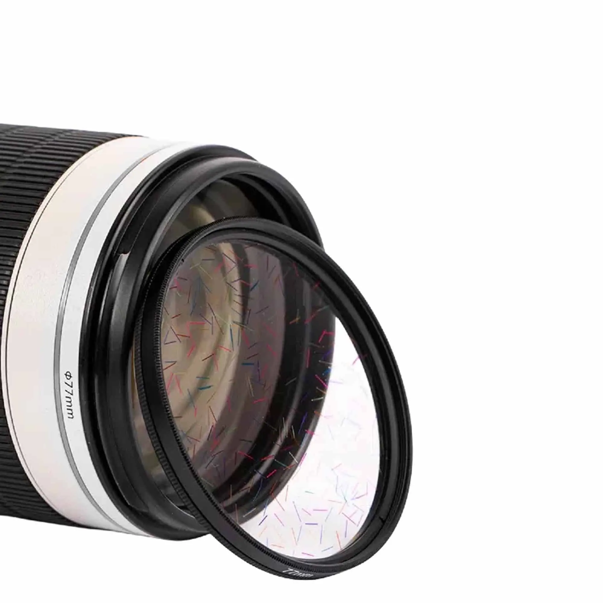 컬러 스캐터드 나이트씬 DSLR 카메라 필터(브러쉬드 스타라이트 미러 플레어 특수 효과 렌즈 액세서리 포함)