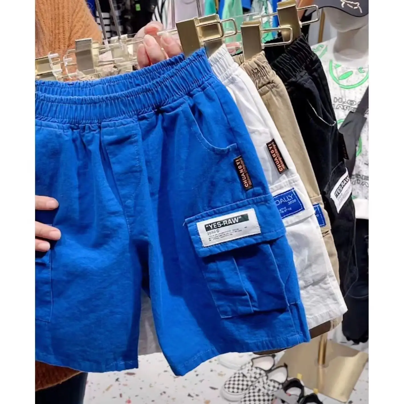 Boys Shorts Summer Kids Loose Trousers Teen Boys Casual Thin Multi-Pocket Cargo Short Pants Children's Cotton Pants boys shorts