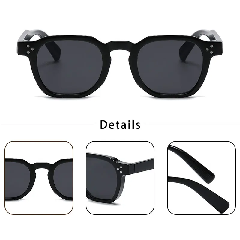 CATERSIDE Retro Square Sunglasses Men Punk Fashion Brand Sun