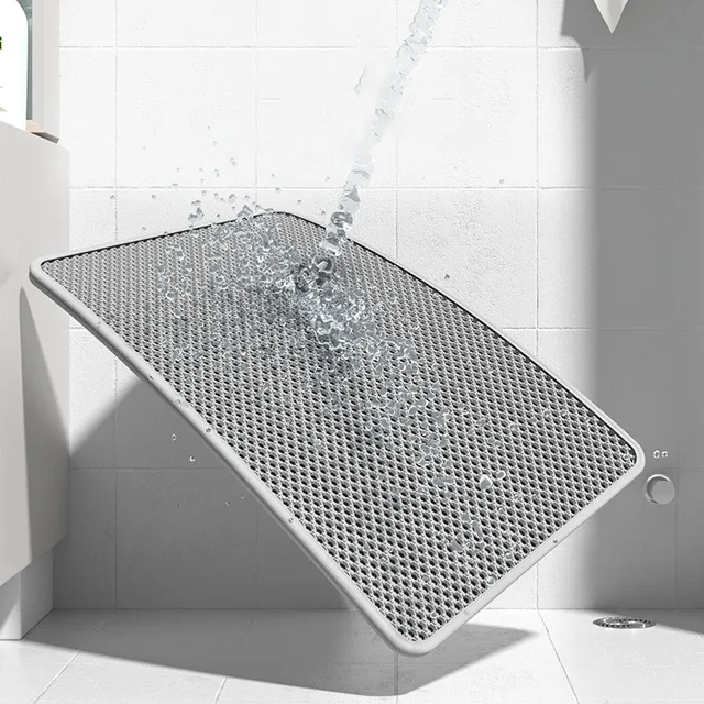Cat Litter Mat Double Layer Waterproof Urine Proof Trapping Mat Easy to Clean Non-Slip Toilet Pad  Cat Scratch Pad Large Foot Pa 6
