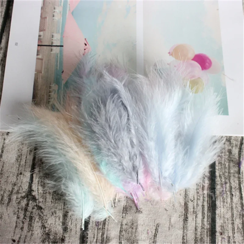 Turkey Marabou Feathers for DIY Jewelry and Craft Decor, 50pcs, 4-6 Inches