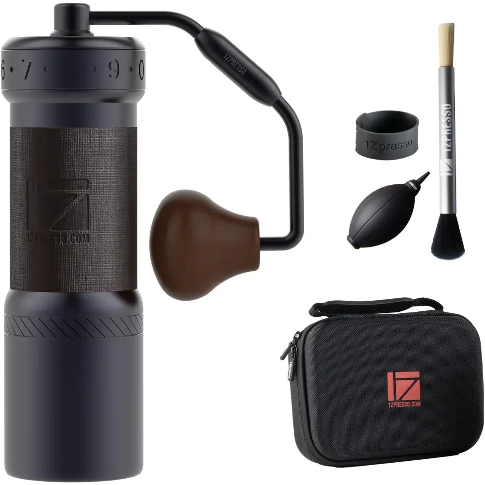 K-Ultra Manual Coffee Grinder Iron Gray with Carrying Case, Assembly Consistency Grind Stainless Steel Conical Burr
