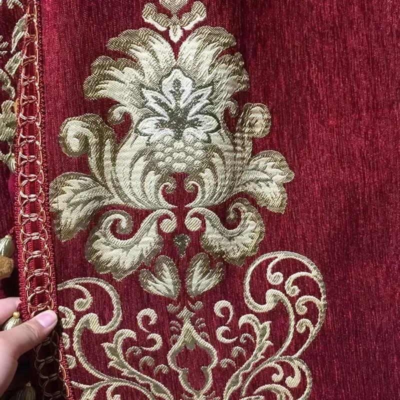 European Style Curtains for Living Decor Dining Room High-end Chenille Embroidered Christmas Curtain Product Customization Sale 3