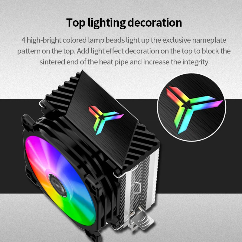 Jonsbo CR1200 CPU Cooler 2 Heat Pipe Tower RGB Colorful Light Effect 9cm Fan Intel 1151 1700 AMD AM4 Optional LGA2011 Buckle
