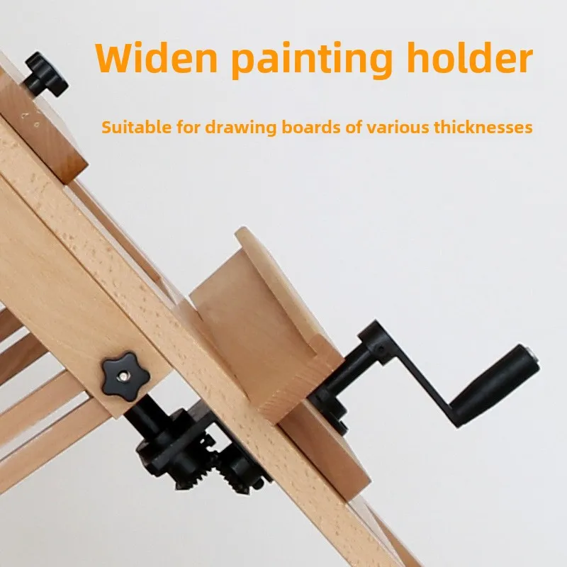 Beechwood Single/Dual-rocker Flat Stand Dual-purpose Easel Solid Wood Floor-standing Adjustable Professional Exhibition Stand