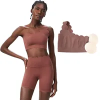 Women Summer Short Sportswear Solid Color Two Pieces Fitness Yoga Set Breathable Quick Dry Running Suit Female Workout Clothes - Image 4