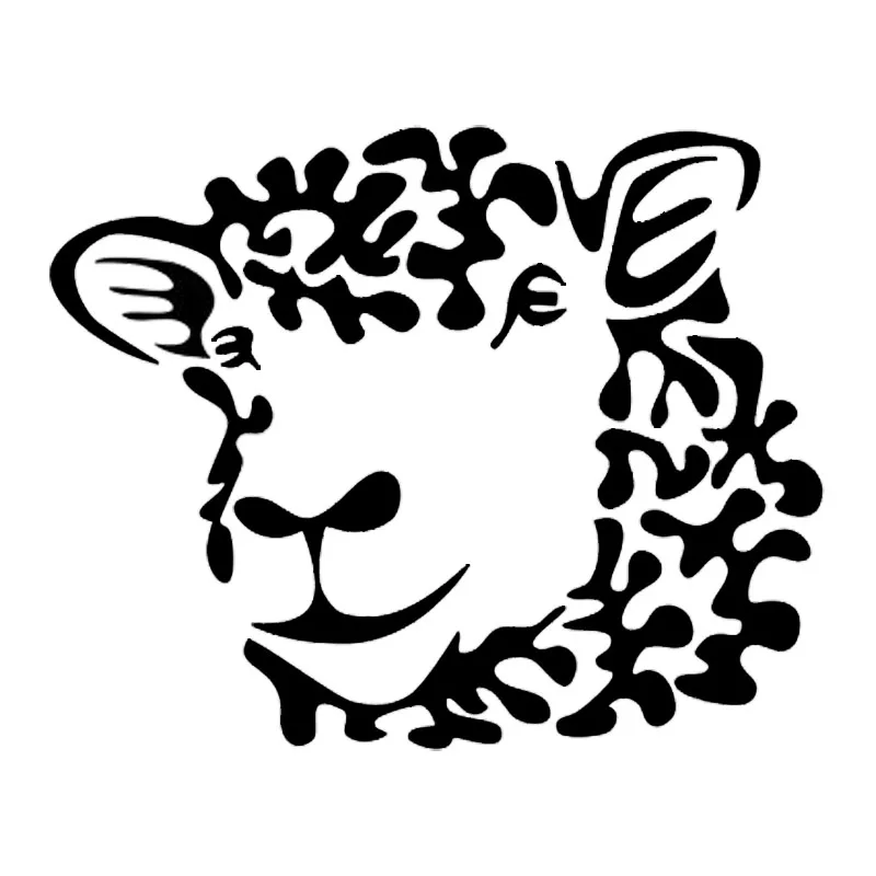 

Funny Cute Sheep Dolly Head Clone Animal Creative Pvc Car Sticker Funny Cartoon Car Styling Decal Black/white, 13*11CM