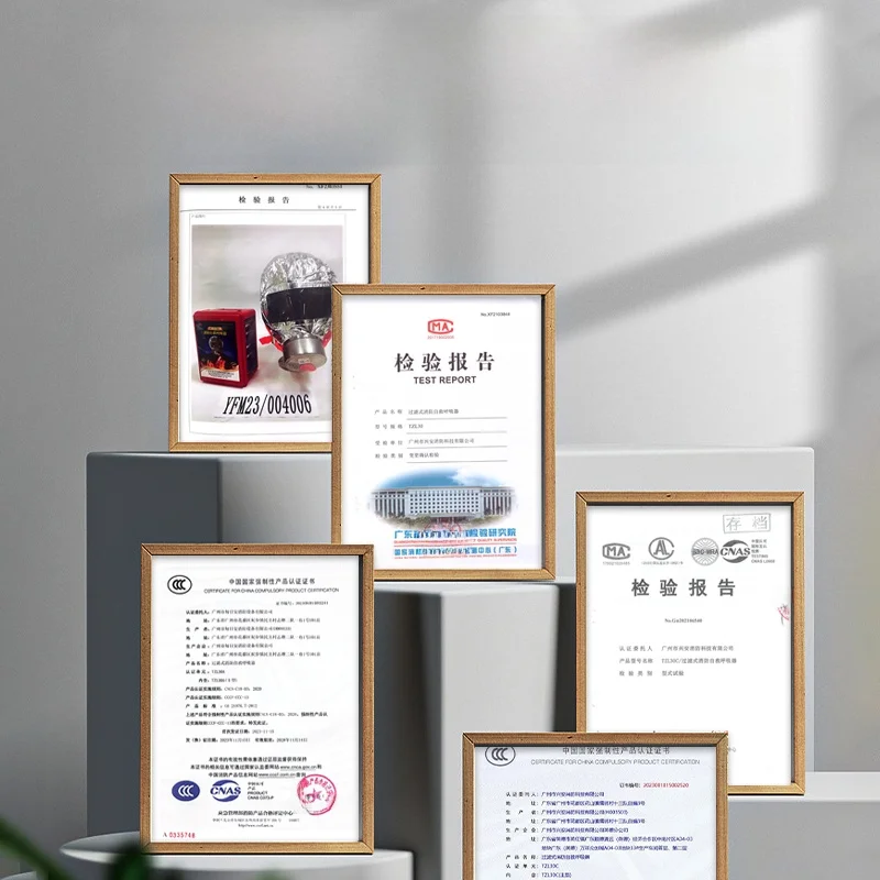 새로운 국가 표준 소방용 가스 마스크 방연 자가 구조 탈출 필터 호흡기 가정 화재 안전 보호