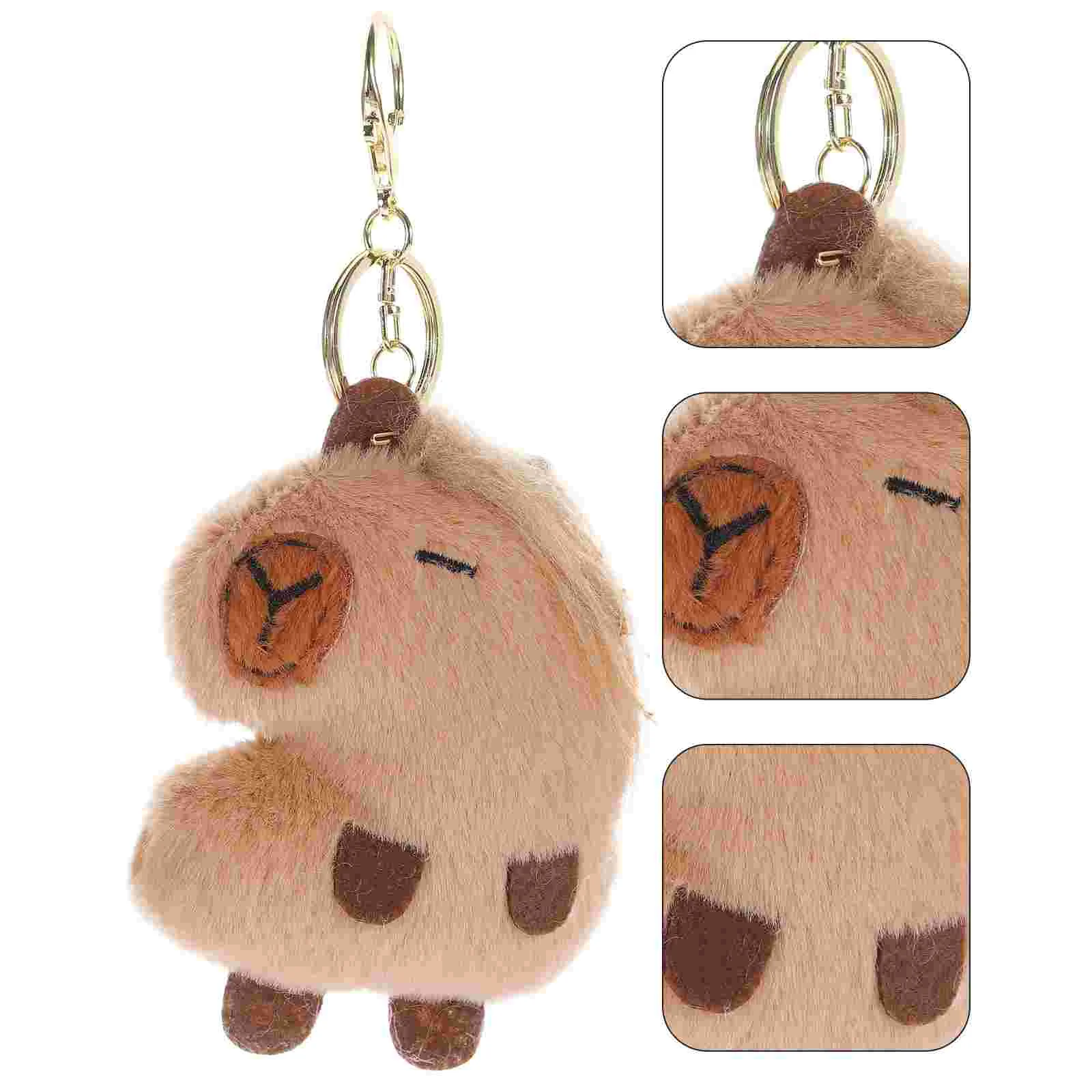 

Capybara Pendant Key Ring Adorable Bag Plush Keychain Bags Plushies Stuffed Animal Zinc Alloy Keychains Backpack Child Cute