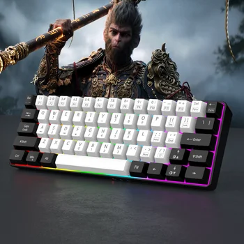 60% wired gaming keyboard, RGB backlight ultra compact mini keyboard, waterproof small compact 61 key keyboard for pc/Mac gamers 18