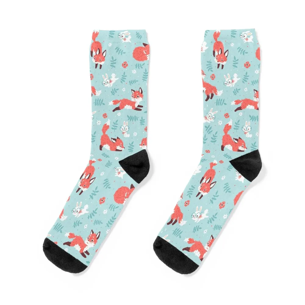 

Fox and Bunny Pattern Socks football japanese fashion heated Rugby Women Socks Men's