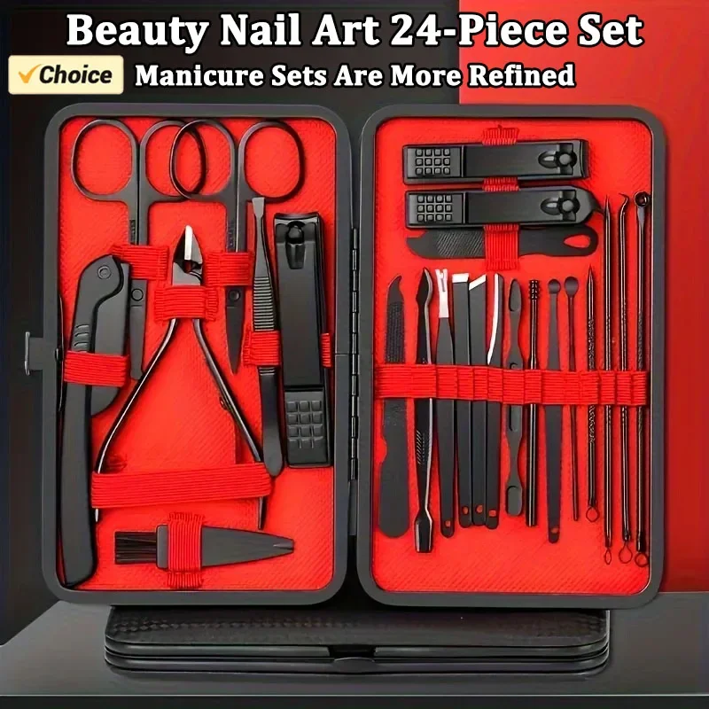 10-24Pcs Professional Nail Clippers Kit Ultra Sharp Fingernail and Toenail Cutters Men and Women Sturdy Pedicure Care Nail clipper set Nail care kit Manicure pedicure kit