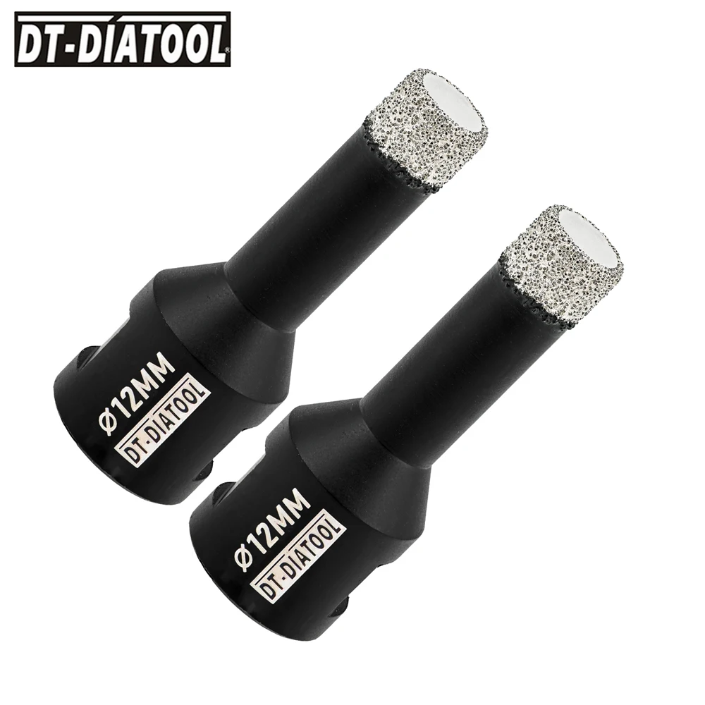 DT-DIATOOL 드라이 다이아몬드 드릴 코어 비트, 세라믹 타일 구멍 톱, 화강암 대리석 돌 드릴링 비트, M14 직경 6mm, 8mm, 10mm, 12mm, 2 개