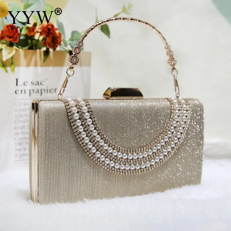 Luxury Vintage Women's Pearl Evening bag Handmade for Party Wedding Bags  Designer Handbag Womens Hand Bag Party Wallet Purse