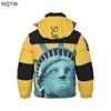 Face x SUP Co Branded Statue Of Liberty Down Jacket For Men's Winter Thick Windproof High Street Loose Hooded Coat For Women 4