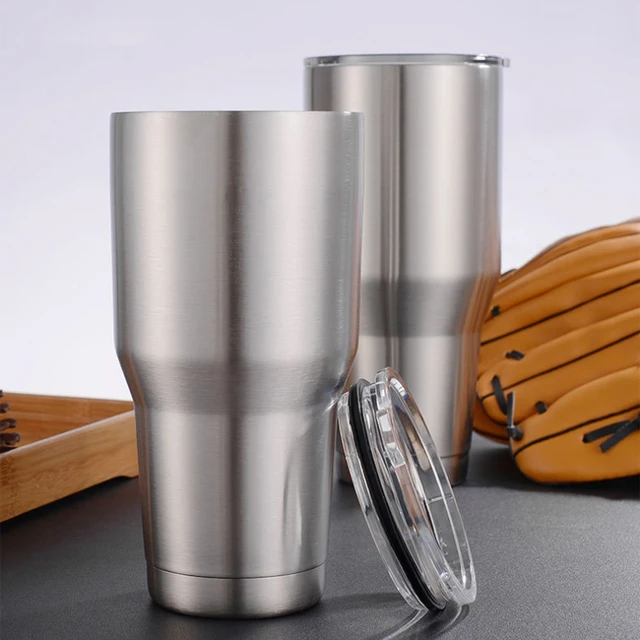 Stainless Steel Cups Lids Straws  Stainless Steel Double Insulation Cup -  Stainless - Aliexpress