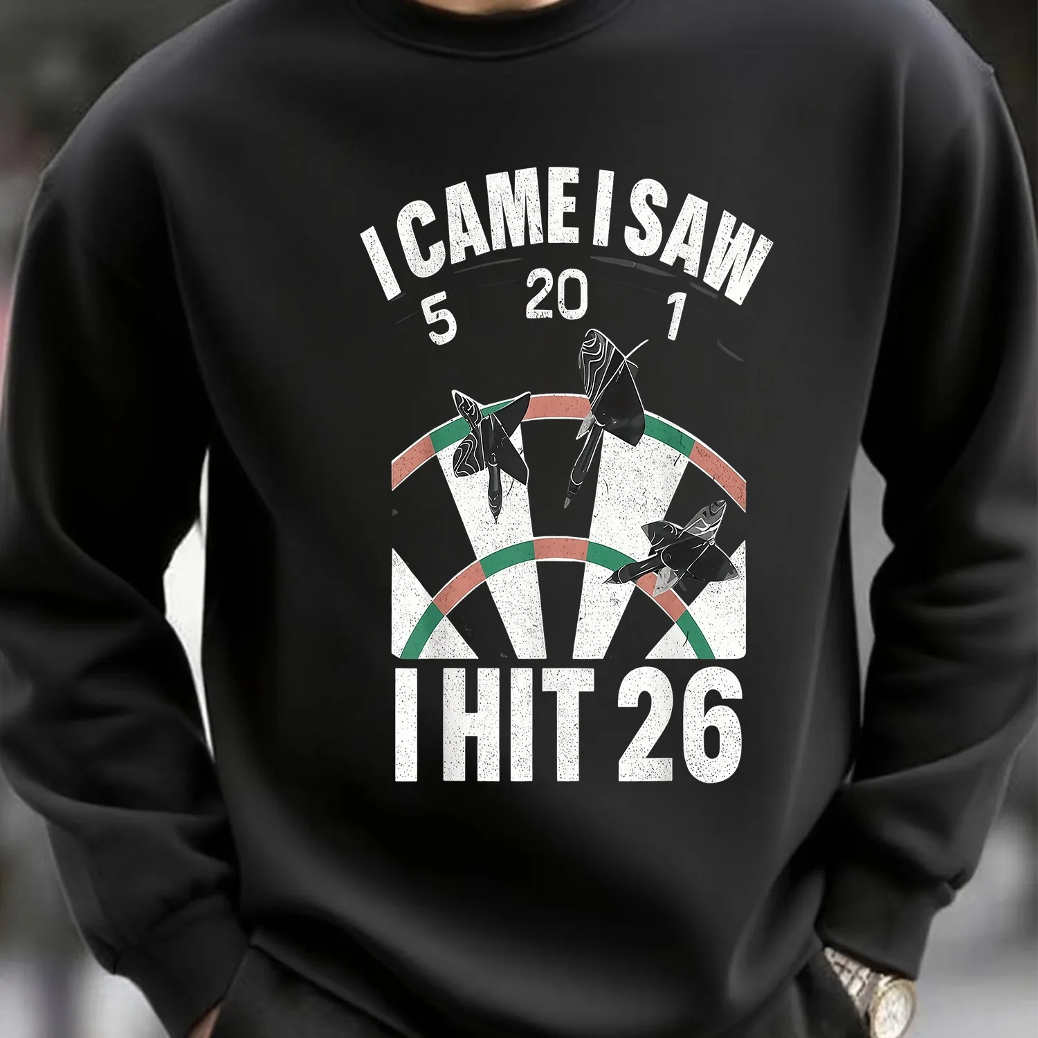 Men's Black Basic Graphic Crew Neck - Simple Print for Guys