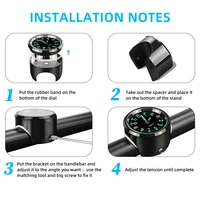 Montre à Quartz lumineuse en aluminium 22-25mm, pour Moto, Scooter, vélo, montage sur guidon, horloge, affichage de l'heure, accessoires de Moto 3