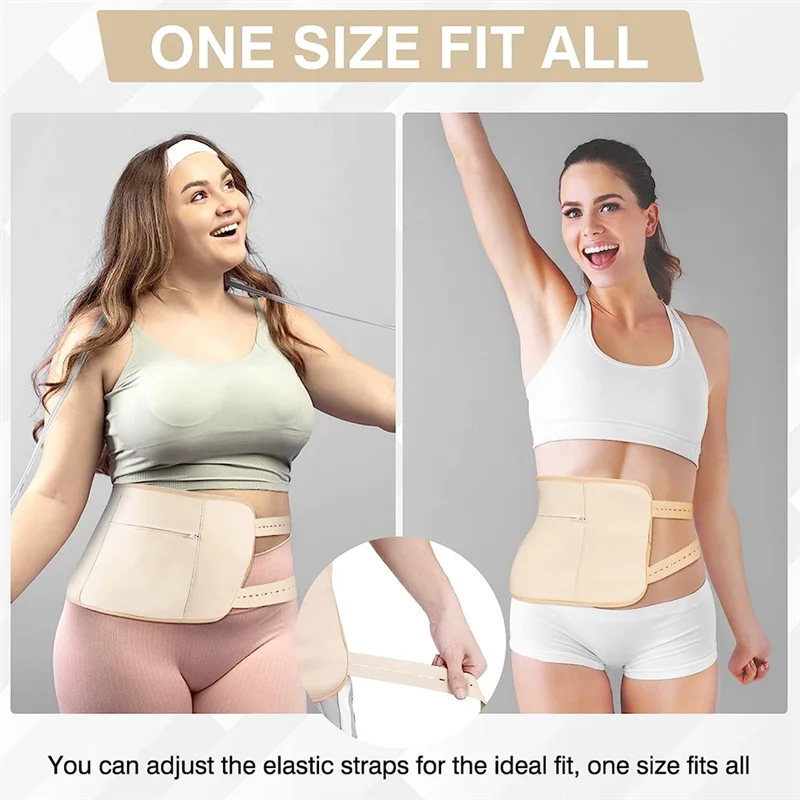 Castor Oil Pack Adjustable Reusable Castor Oil Pack Wrap Elastic Strap Machine Washable Anti Leak Skin Color