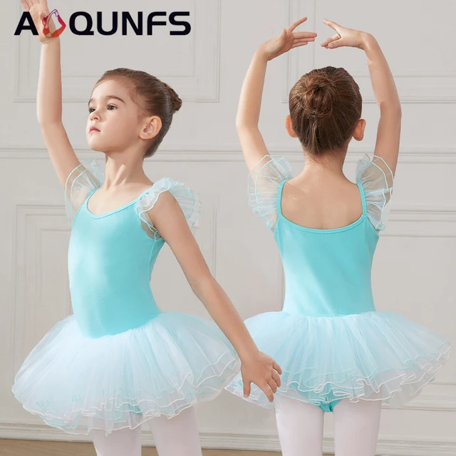 AOQUNelasticity-robe tutu de ballet pour filles, jupe en tulle