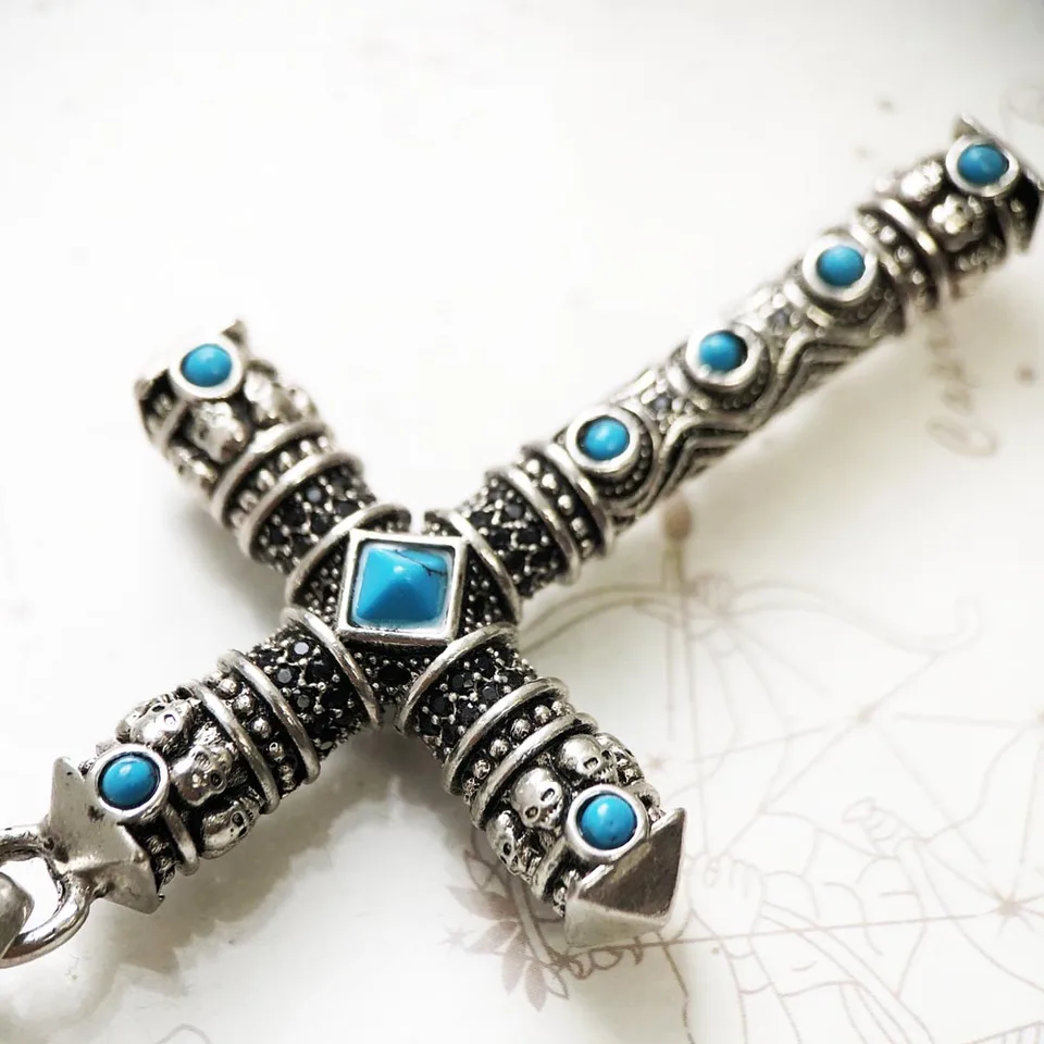 Collar Cruz Hombre Colgante Cruz Piedra Azul, Nueva Joyería De Plata De Ley 925 Pura, Accorios De Turqua Europea, Regalo De Fe Para Mujer Y Hombre - AliExprs Cadena Plata Hombre Cruz