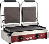 Panini Sandwich Grill with Smooth Plates, 18.7"x9" Cooking Surface, Commercial Countertop Panini Press, 120V, 3500W (29Y-024) 1