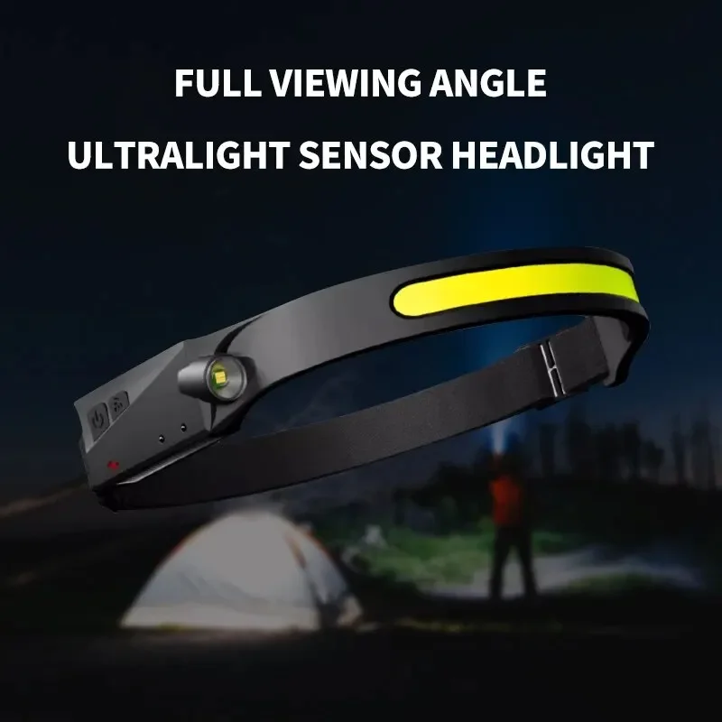 

XPE+COB LED Sensor Headlamp USB Rechargeable Camping Search Light Headlight Led Head Torch Head Flashlight for Fishing Lantern