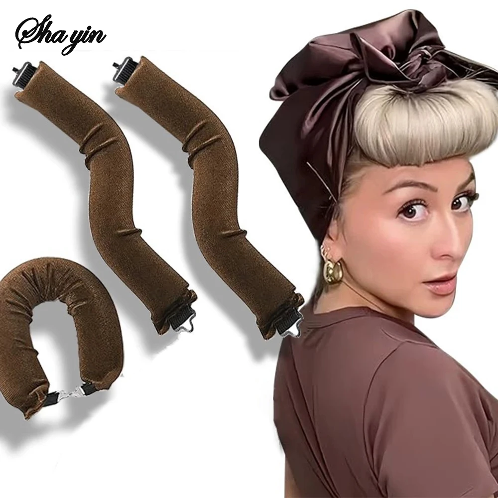 Heatless Hair Curlers Curling Rod Headband No Heat Hair Rollers Hook Sleeping Soft Flexi Rod Styling Tools