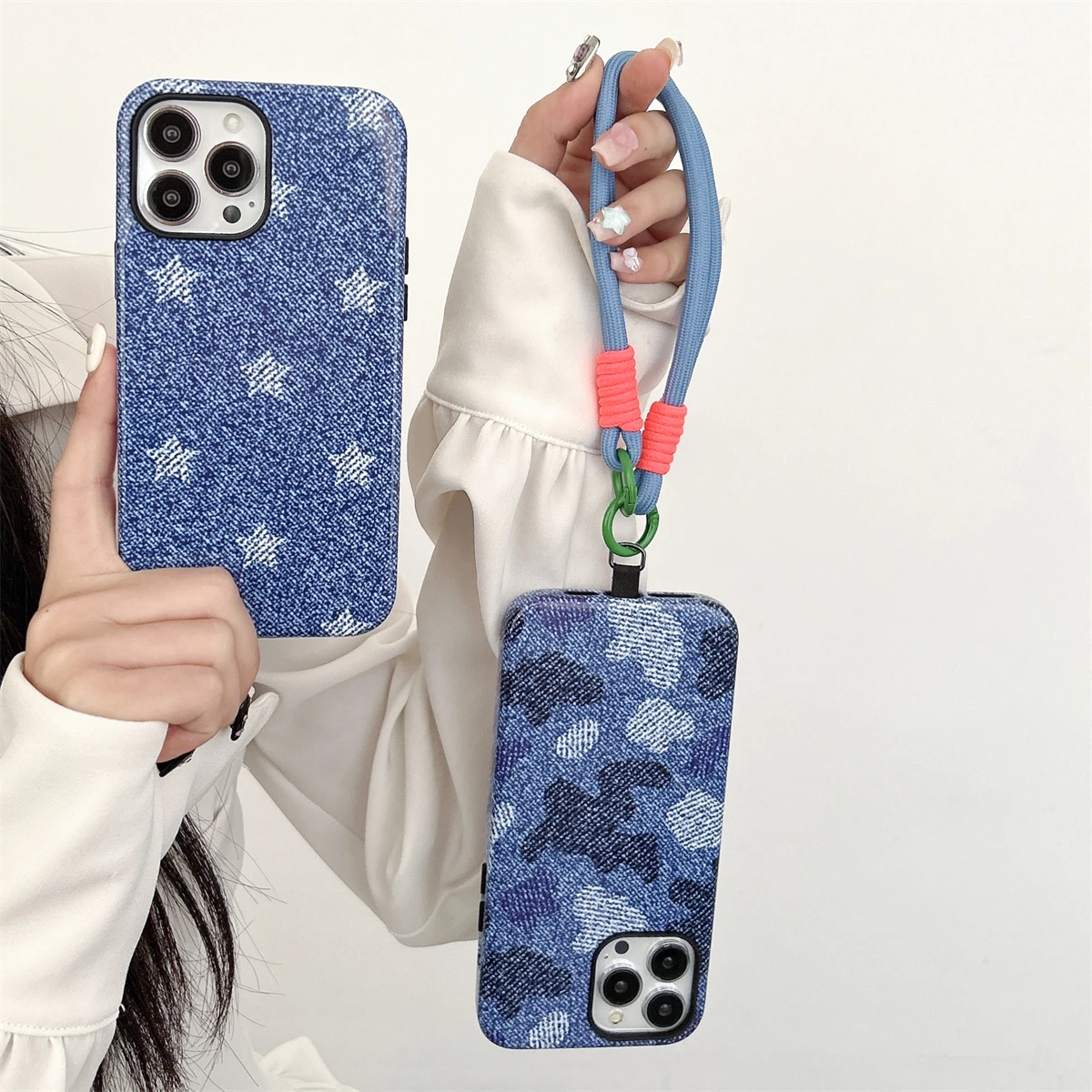 Denim pattern IntInclusive Phone Case for iPhone