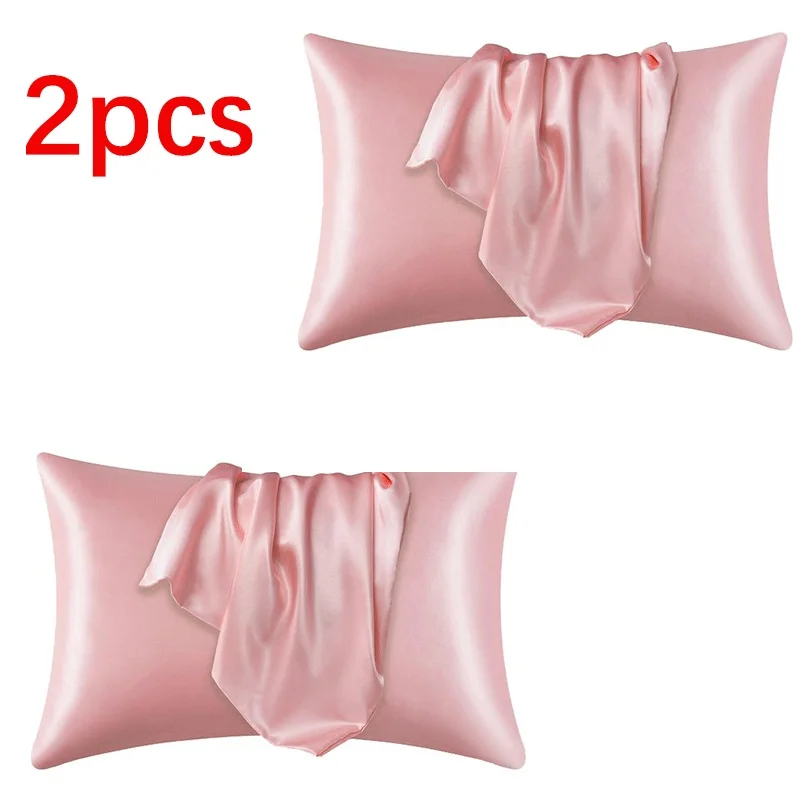 Luxurious Silk Satin Pillowcase - Hair & Skin Beauty Collection, Set of 1 or 2 Pillow Covers
