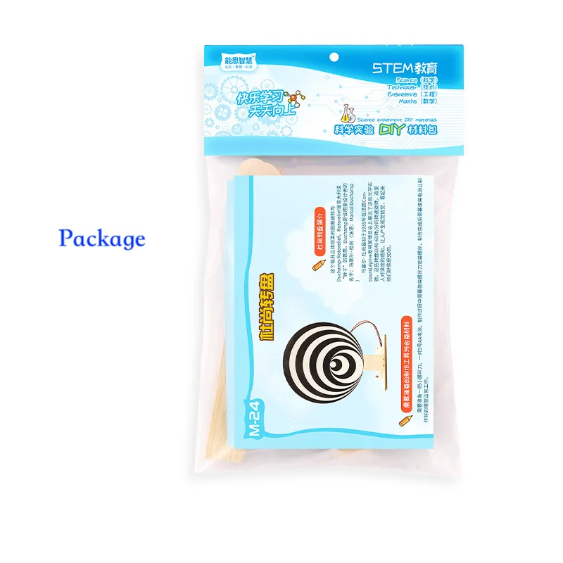 DIY Stem Montessori Toys Tecnologia Duchamp Rotorelief Experiment Teaching Material School Learning Wooden Boards Assembly Set