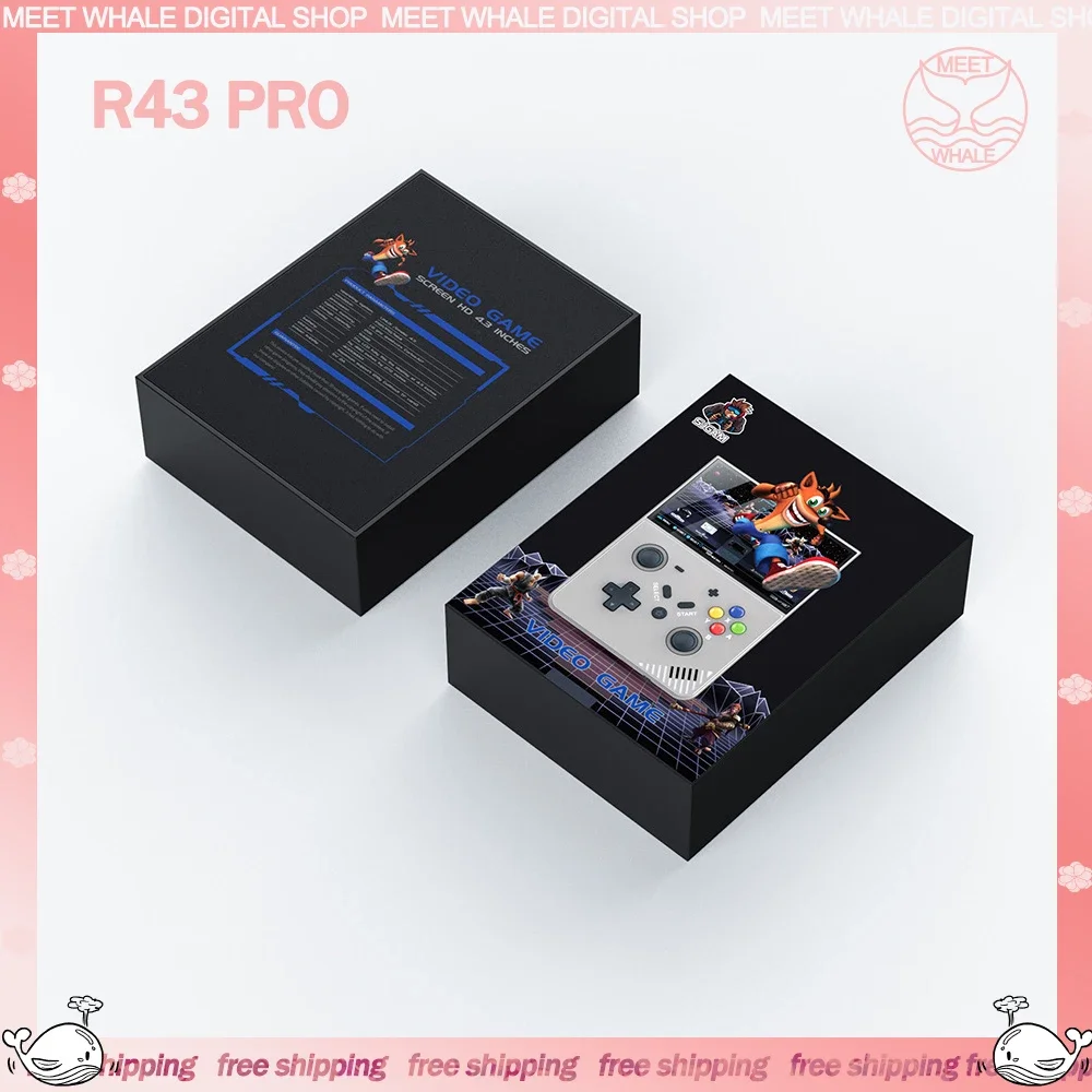 

R43pro Handheld Game Console 4.3inch HD Screen Original 3D Joystick Handheld Game Machine Supports 25 Simulators Children Gifts