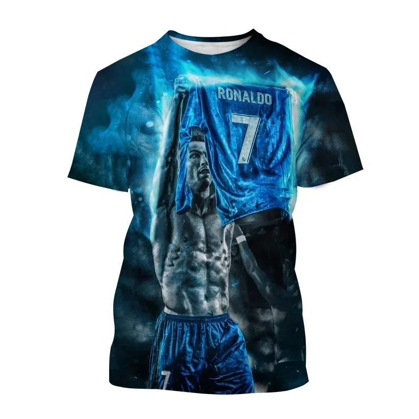 

2024 Hot Selling 3D Printed Men's and Women's T-shirt Soccer Star Street Style Soccer Sports Cool Sleeve Children Quick-dry Tees