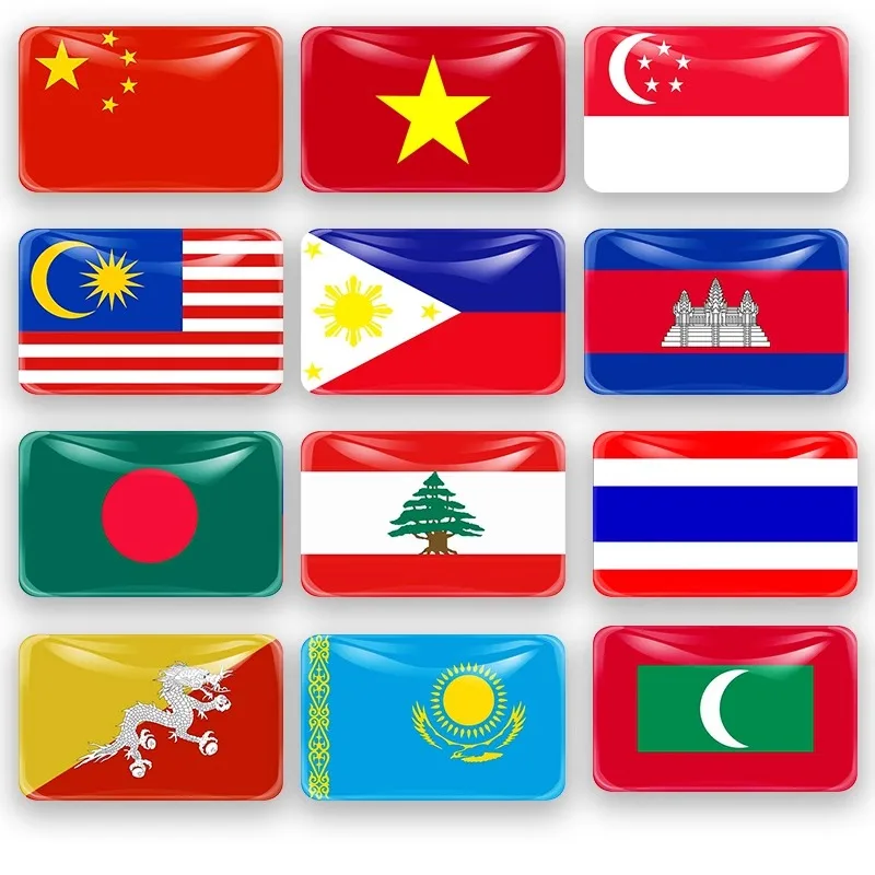 

Asian Countries National Flags Fridge Magnets Artificial Crystal Glass China Singapore Japan Korea Flags Fridge Stickers Gifts